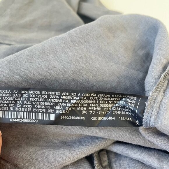 NWT Zara Gray Button Front Linen Lillian Jumpsuit Size S - Picture 12 of 15